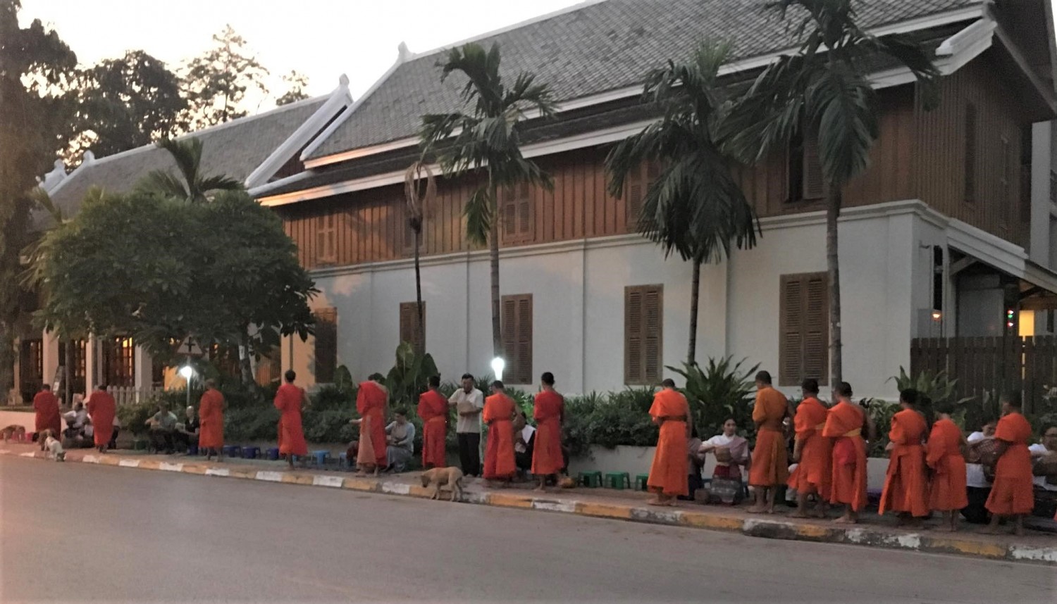 Tham gia buổi sáng hành khất cùng các nhà sư – một hoạt động văn hóa vào buổi sáng sớm ở thành phố Luang Prabang